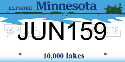 JUN159 Minnesota License Plate