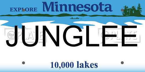 JUNGLEE Minnesota License Plate