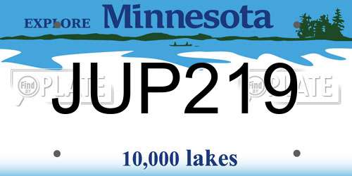 JUP219 Minnesota License Plate