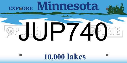 JUP740 Minnesota License Plate