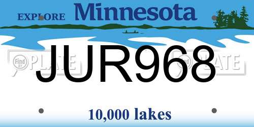 JUR968 Minnesota License Plate