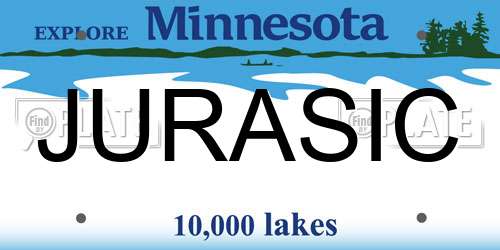 JURASIC Minnesota License Plate