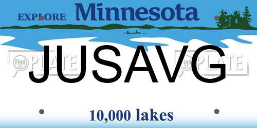 JUSAVG Minnesota License Plate