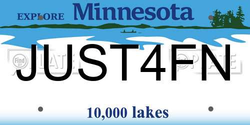 JUST4FN Minnesota License Plate