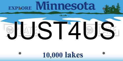 JUST4US Minnesota License Plate