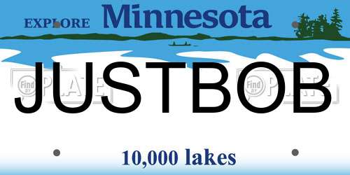 JUSTBOB Minnesota License Plate