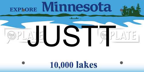 JUSTT Minnesota License Plate