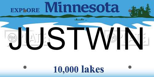 JUSTWIN Minnesota License Plate