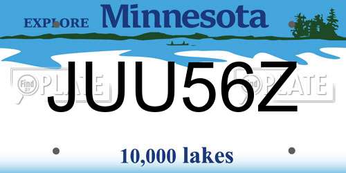 JUU56Z Minnesota License Plate