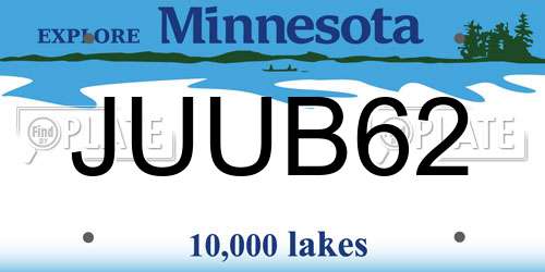 JUUB62 Minnesota License Plate