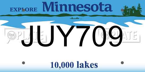 JUY709 Minnesota License Plate