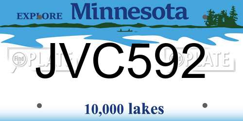 JVC592 Minnesota License Plate