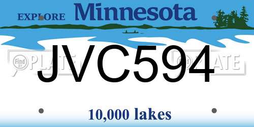 JVC594 Minnesota License Plate