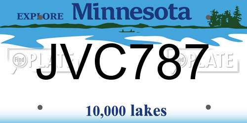 JVC787 Minnesota License Plate