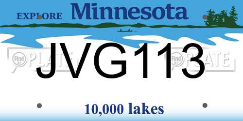 JVG113 Minnesota License Plate