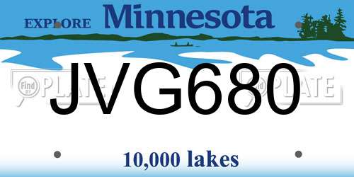 JVG680 Minnesota License Plate