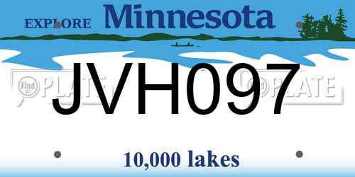 JVH097 Minnesota License Plate