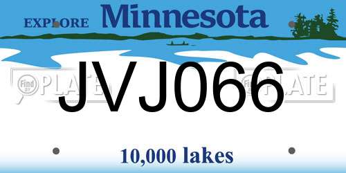 JVJ066 Minnesota License Plate