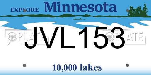 JVL153 Minnesota License Plate