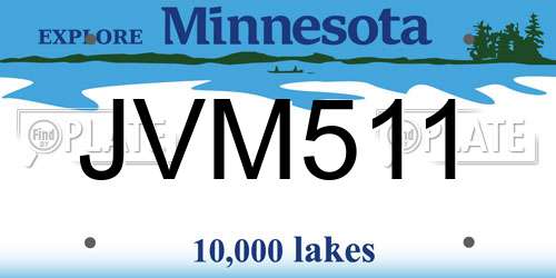 JVM511 Minnesota License Plate