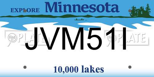 JVM51I Minnesota License Plate