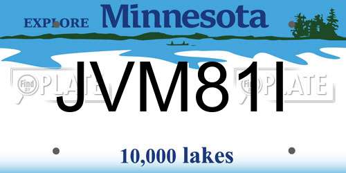 JVM81I Minnesota License Plate