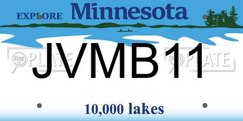 JVMB11 Minnesota License Plate
