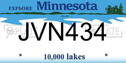 JVN434 Minnesota License Plate