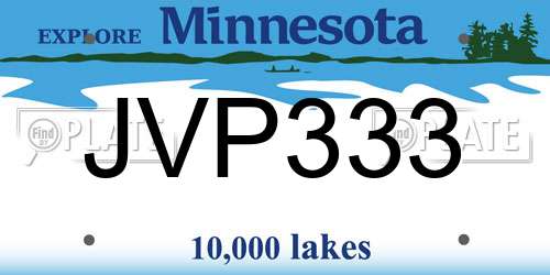 JVP333 Minnesota License Plate