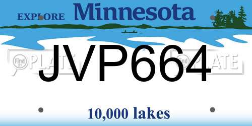JVP664 Minnesota License Plate