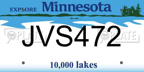JVS472 Minnesota License Plate
