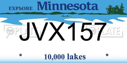 JVX157 Minnesota License Plate