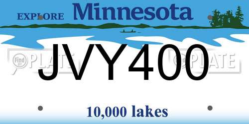 JVY400 Minnesota License Plate