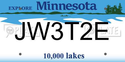 JW3T2E Minnesota License Plate