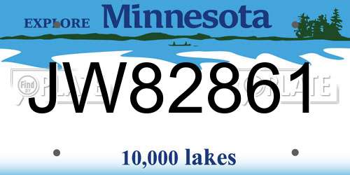 JW82861 Minnesota License Plate
