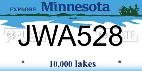 JWA528 Minnesota License Plate