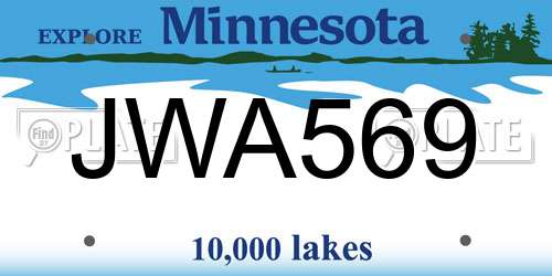 JWA569 Minnesota License Plate