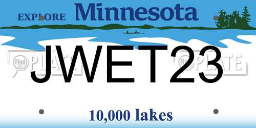 JWET23 Minnesota License Plate
