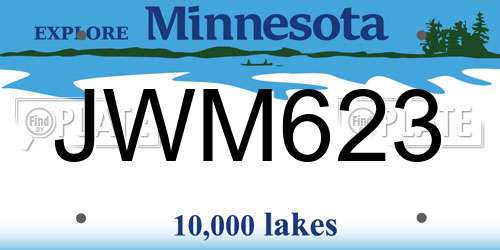 JWM623 Minnesota License Plate