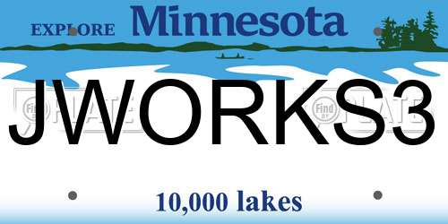 JWORKS3 Minnesota License Plate