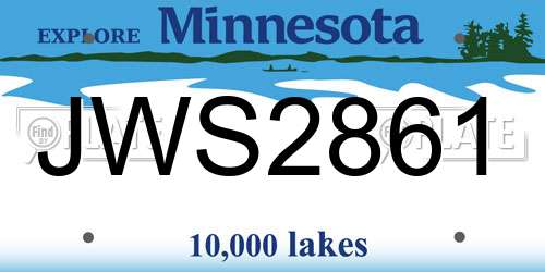 JWS2861 Minnesota License Plate