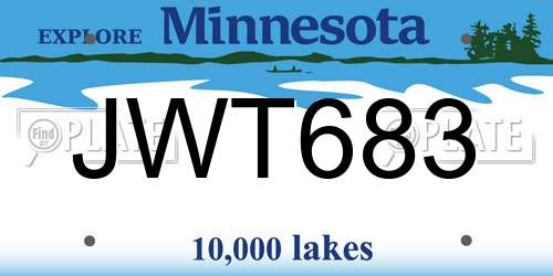 JWT683 Minnesota License Plate