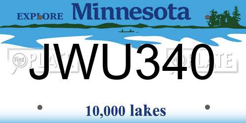JWU340 Minnesota License Plate