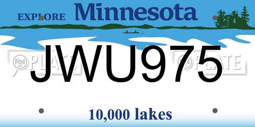 JWU975 Minnesota License Plate