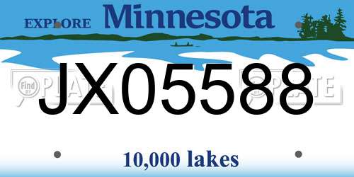JX05588 Minnesota License Plate