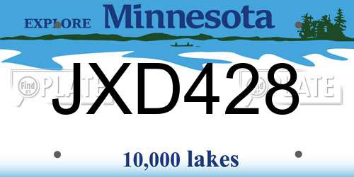 JXD428 Minnesota License Plate