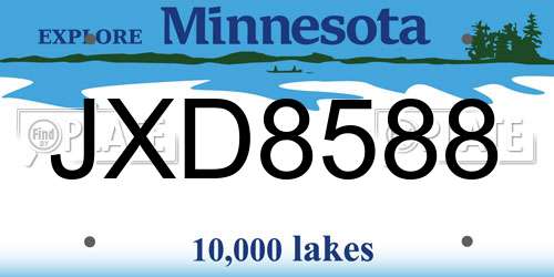 JXD8588 Minnesota License Plate
