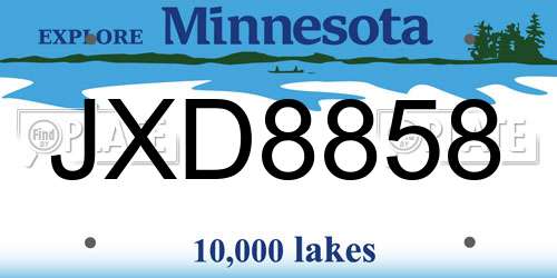 JXD8858 Minnesota License Plate