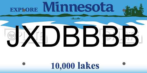 JXDBBBB Minnesota License Plate