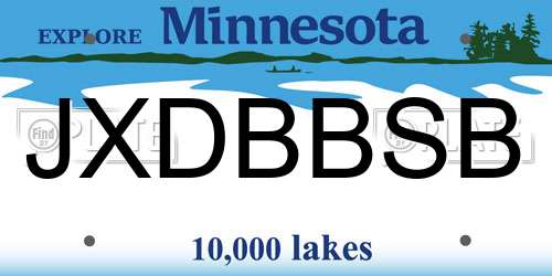 JXDBBSB Minnesota License Plate